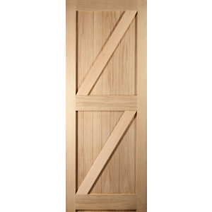 Cottage FLB Oak veneer LH & RH Internal Door  (H)1981mm (W)762mm (T)35mm