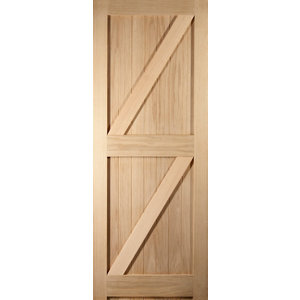Cottage FLB Oak veneer LH & RH Internal Door  (H)1981mm (W)686mm