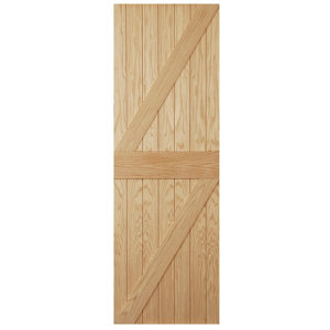 Ledged & braced Oak veneer LH & RH External Front Door  (H)1981mm (W)838mm