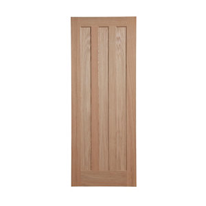 Vertical 3 panel Oak veneer LH & RH Internal Door  (H)1981mm (W)686mm