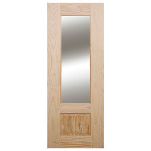2 panel Glazed Clear pine LH & RH Internal Door  (H)1981mm (W)838mm