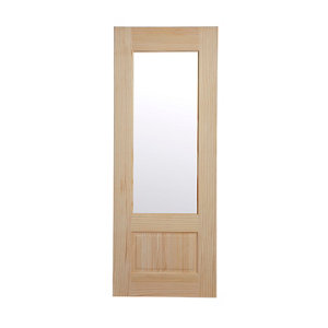 2 panel Glazed Clear pine LH & RH Internal Door  (H)1981mm (W)686mm