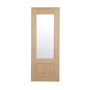 2 panel Glazed Clear pine LH & RH Internal Door  (H)1981mm (W)762mm