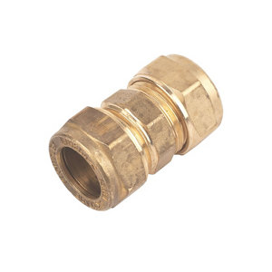Plumbsure Compression Straight Coupler (Dia)15mm  Pack of 10