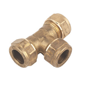 Plumbsure Brass Compression Equal Tee (Dia)15mm  Pack of 10