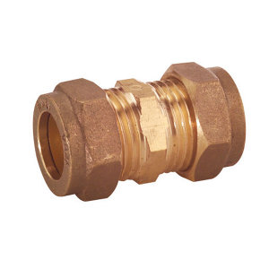 Plumbsure Compression Straight Coupler (Dia)22mm x 22mm