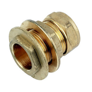 Plumbsure Compression Straight Tank connector  (Dia)22mm