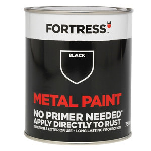 Fortress Black Satin Metal paint  0.75L