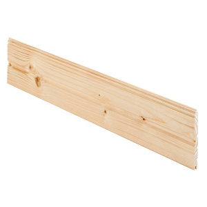 Smooth Spruce Tongue & groove Cladding (L)2.4m (W)95mm (T)7.5mm  Pack of 5