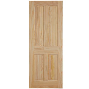 4 panel Clear pine LH & RH Internal Fire Door  (H)1981mm (W)762mm