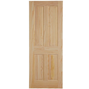 4 panel Clear pine LH & RH Internal Fire Door  (H)1981mm (W)838mm