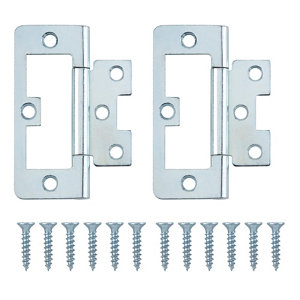 Zinc-plated Metal Flush Door hinge (L)75mm N348  Pack of 8