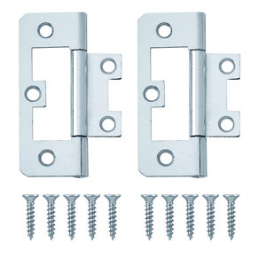 Zinc-plated Metal Flush Door hinge (L)65mm N347  Pack of 8