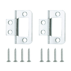 Zinc-plated Metal Flush Door hinge (L)38mm  Pack of 2