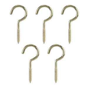 Brass-plated Small Cup hook (L)48mm  Pack of 10