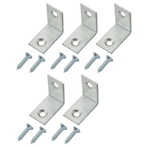 Zinc-plated Mild steel Corner bracket (H)1.5mm (W)25.5mm (L)25mm  Pack of 20