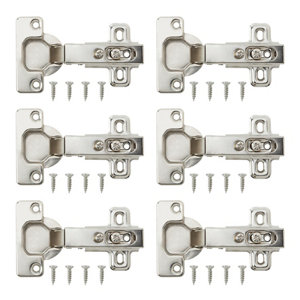 B&Q Nickel-plated Metal Unsprung Concealed hinge (L)35mm  Pack of 6