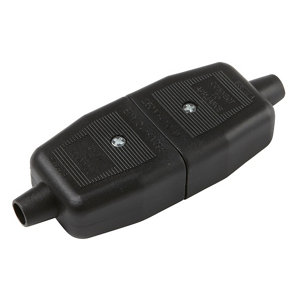 B&Q 10A Black Indoor Switched 3 pin plug & socket