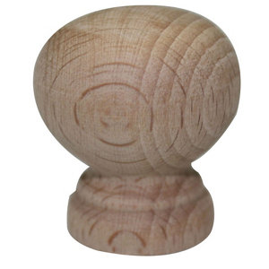 Beech Round Furniture Knob (Dia)30mm  Pack of 10