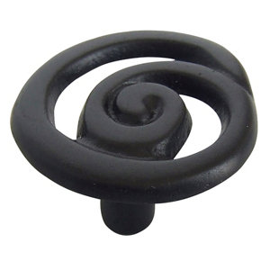 Black Aluminium Round Twisted Furniture Knob  Pack of 6
