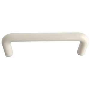 White Plastic D-shaped Cabinet Pull handle  Pack of 10