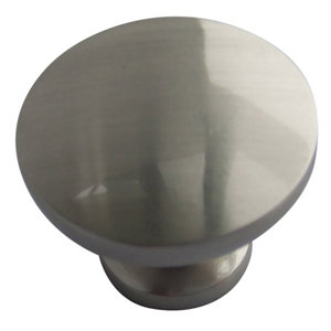 Nickel effect Zinc alloy Round Furniture Knob (Dia)30mm  Pack of 6