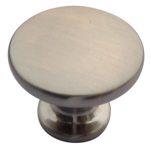 Nickel effect Zinc alloy Round Furniture Knob (Dia)38mm  Pack of 6