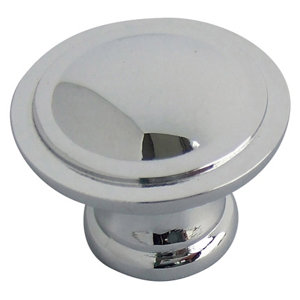 Chrome effect Zinc alloy Ring Furniture Knob (Dia)30mm  Pack of 6