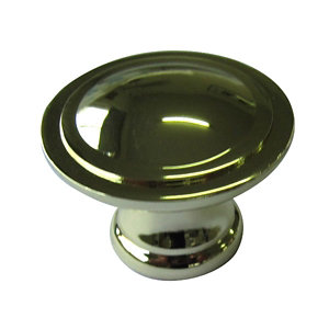 Brass effect Zinc alloy Ring Furniture Knob (Dia)35mm  Pack of 6