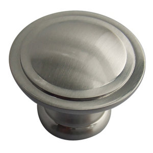 Nickel effect Zinc alloy Round Furniture Knob (Dia)35mm  Pack of 6