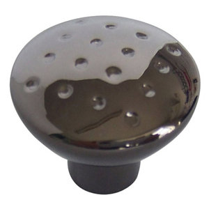 Black Nickel effect Zinc alloy Round Dimple Furniture Knob (Dia)27mm  Pack of 6