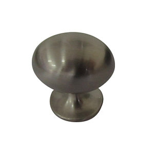 Nickel effect Zinc alloy Oval Furniture Knob (Dia)26mm  Pack of 6