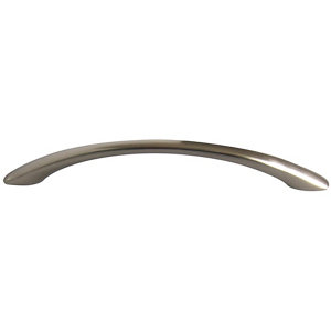 Satin Nickel effect Bow Furniture Handle (L)128mm  Pack of 6