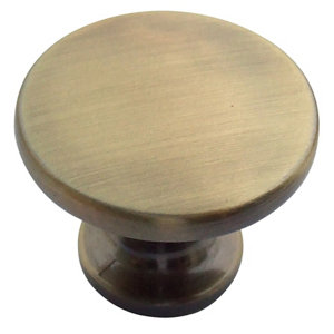 Brass effect Zinc alloy Round Furniture Knob (Dia)38mm  Pack of 6