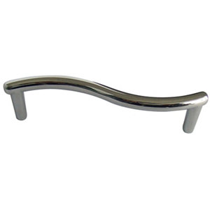Chrome effect Zinc alloy Wave Cabinet Pull handle  Pack of 6