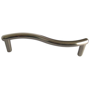Satin Nickel effect Zinc alloy Wave Cabinet Pull handle  Pack of 6