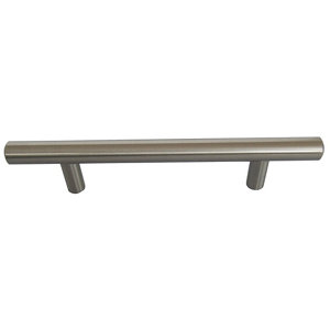 Satin Nickel effect Bar Furniture Handle (L)155mm  Pack of 6