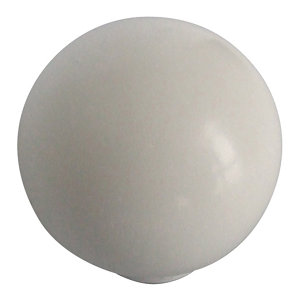 White Plastic Round Furniture Knob  Pack of 10