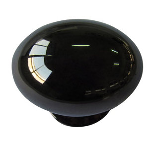 Black Nickel effect Zinc alloy Oval Furniture Knob  Pack of 6