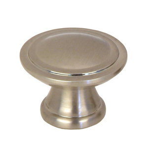 Satin Nickel effect Zinc alloy Round Cabinet Knob (Dia)29.7mm