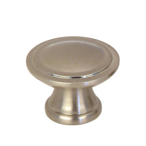 Satin Nickel effect Zinc alloy Round Cabinet Knob (Dia)34.3mm