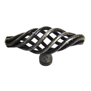 Pewter effect Steel T-shaped Cage Cabinet Knob (Dia)62mm