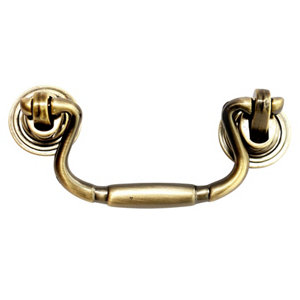 Brass effect Zinc alloy Bow Drop Cabinet Pull handle