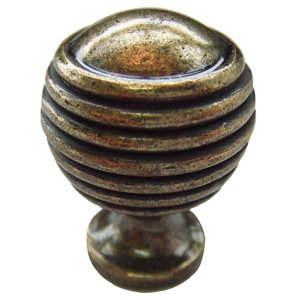 Brass effect Zinc alloy Round Furniture Knob
