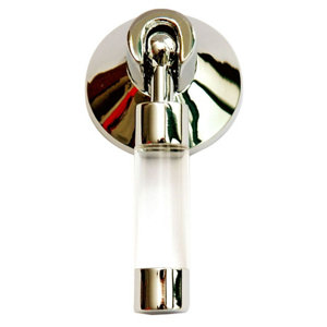Linea Clear Chrome effect Plastic & zinc alloy Straight Cabinet Pull handle