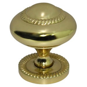 Brass effect Brass Round Furniture Knob (Dia)38mm