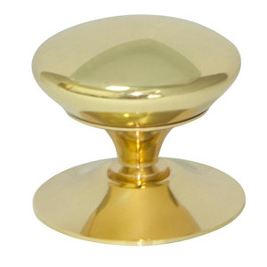 Cooke & Lewis Brass effect Brass Round Furniture Knob (Dia)37.5mm