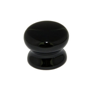 Black Porcelain effect Ceramic Cabinet Knob (Dia)35mm