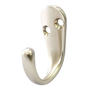 B&Q Zinc alloy Single Hook (H)18mm (W)37mm (Max)5kg