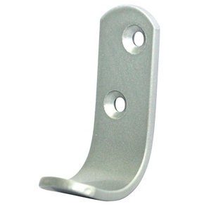 B&Q Matt Aluminium Medium Single Hook (H)19mm (W)29.5mm (Max)5kg